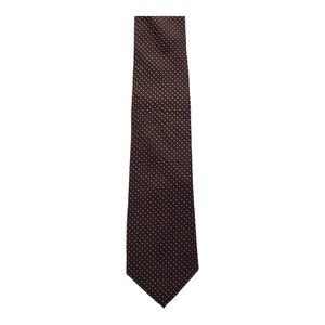 Tommy Hilfiger Pin Dots Pattern Brown 100% Silk Necktie